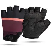 Rogelli Gants Velo Impress II - Femme - Bourgogne/Corail/Noir