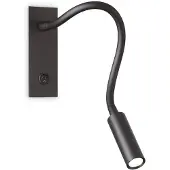 Ideal Lux Io LED inbouwlamp, zwart, Woon-/ Eetkamer, metaal, Modern, wandlamp