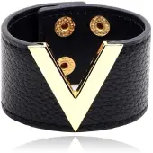 LGT JWLS Brede Dames Armband Verstelbaar Goudkleurig en Zwart