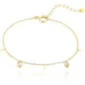 Cilla Jewels Schakelarmband Dames Goudkleurig met Ovale Steentjes en Muntjes
