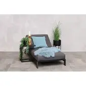 Fonteyn Ligbed Bite Sooty - Dubbel Ligbed en Loungebed voor 2 Personen - Verstelbare Rugleuning - 90x100 cm - Aluminium - Geschikt voor Tuin, Terras en Balkon - Zwart