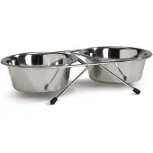 Beeztees Hondenvoer- En Drinkbak Zilver 28,5 X 13,5 X 6 Cm