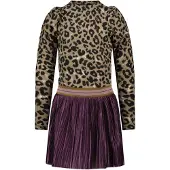 Like Flo Meisjes jurk puffy met plisse rok - Streep. Maat 140