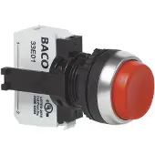 Baco BAL21AB01A L21AB01A Druktoets Kunststof frontring, Verchroomd Rood 1 stuk(s)