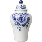 Heinen Delfts Blauw Dekselpul bloem