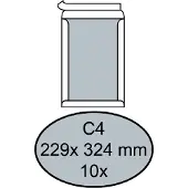 Quantore Bordrug Envelop C4 229x324mm, Zelfklevend, Wit, 10 stuks