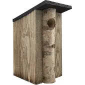 Garden Spirit Vogelhuisje Gevlamd Berk Asymetrisch- Nestkastje - - Grijs - 202777