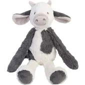 Happy horse Koe Casper Knuffel 28cm - Wit/Grijs - Baby Knuffel