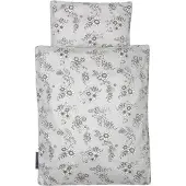Smallstuff - Doll Bedding - Grey Flower garden