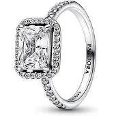 Pandora Ring Sparkling Halo Rectangular 192391C01-54