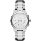 Burberry dameshorloge BU9750 City Chronograaf met zilveren wijzerplaat en roestvrij stalen band