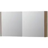 Ink SPK1 Spiegelkast - 120x14x60cm - 2 deuren - dubbelzijdige Spiegel - schakelaar en stopcontact - MDF Fineer Ash grey 1110722