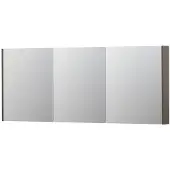 Ink SPK2 Spiegelkast - 180x14x74cm - 3 deuren - dubbelzijdige Spiegel - schakelaar en stopcontact - MDF lak taupe mat 1105554