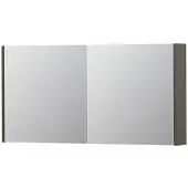 Ink SPK1 Spiegelkast - 120x14x60cm - 2 deuren - dubbelzijdige Spiegel - schakelaar en stopcontact - MDF lak taupe mat 1110704