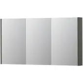 Ink SPK2 Spiegelkast - 140x14x74cm - 3 deuren - dubbelzijdige Spiegel - schakelaar en stopcontact - MDF lak Mat beton groen 1105475