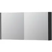 Ink SPK1 Spiegelkast - 120x14x60cm - 2 deuren - dubbelzijdige Spiegel - schakelaar en stopcontact - MDF lak zwart mat 1110705