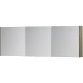 Ink SPK1 Spiegelkast - 180x14x60cm - 3 deuren - dubbelzijdige Spiegel - schakelaar en stopcontact - MFC Greige eiken 1110866