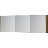 Ink SPK1 Spiegelkast - 180x14x60cm - 3 deuren - dubbelzijdige Spiegel - schakelaar en stopcontact - eiken Massief eiken Ash grey 1110876