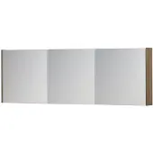 Ink SPK1 Spiegelkast - 180x14x60cm - 3 deuren - dubbelzijdige Spiegel - schakelaar en stopcontact - MFC Zuiver eiken 1110870