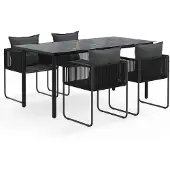 vidaXL 5-delige tuinset, zwart