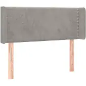 vidaXL Hoofdbord met randen 83x16x78/88 cm fluweel lichtgrijs
