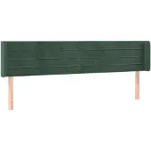 vidaXL Hoofdbord met randen 183x16x78/88 cm fluweel donkergroen