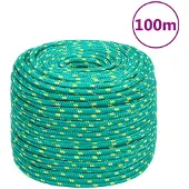 vidaXL Boottouw 10 mm 100 m polypropyleen groen