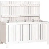 vidaXL Tuinbox 121x55x64 cm massief grenenhout wit