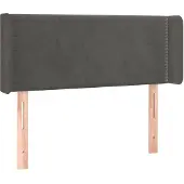 vidaXL Hoofdbord met randen 103x16x78/88 cm fluweel donkergrijs