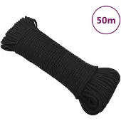 vidaXL Boottouw 5 mm 50 m polypropeen zwart