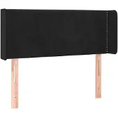 vidaXL Hoofdbord met randen 103x16x78/88 cm fluweel zwart