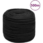 vidaXL Boottouw 6 mm 500 m polypropeen zwart
