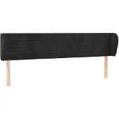 vidaXL Hoofdbord met randen 183x23x78/88 cm fluweel zwart