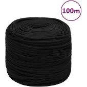 vidaXL Werktouw 10 mm 100 m polyester zwart