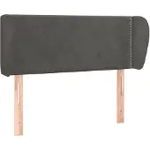 vidaXL Hoofdbord met randen 93x23x78/88 cm fluweel donkergrijs