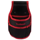Toolland Nagel- en gereedschapshouder - Nylon - Met vakken en lussen - Zwart/Rood