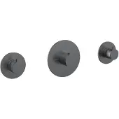 Wiesbaden Dreams afbouwdeel thermostatische douchekraan met 2 stopkranen gunmetal