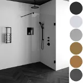 Brauer Void inloopdouche helder glas 110x200 incl. glascoating PVD gunmetal geborsteld