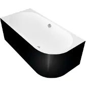 Polysan Ligbad astra 160x75x60 cm asymmetrisch links zwart wit