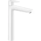 Hansgrohe Talis E verhoogde wastafelkraan met pop-up waste wit mat