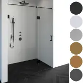 Brauer Void nisdeur 2-delig helder glas 120x200 omkeerbaar met draaideur 60 aan glas incl. glascoating PVD goud