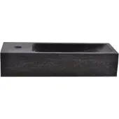 Wiesbaden B fontein 38x14x8cm kraangat links hardsteen zwart