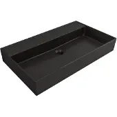 Plieger Kansas wastafel zonder kraangat met overloop 80x45cm matzwart 271077