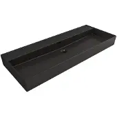 Plieger Kansas wastafel zonder kraangaten met overloop 120x45cm matzwart 271083