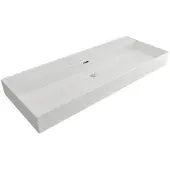 Plieger Kansas wastafel zonder kraangaten met overloop 120x45cm wit 271081