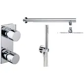 Wiesbaden Thermostatische inbouw regendouche set type 15 wandarm ufo 20 cm rond