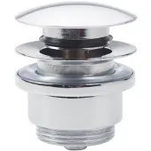 Clou InBe stop/go afvoerplug, zonder overloop, rond, chroom