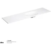 Clou Hammock wastafelblad, enkele waskom 180cm, aluite