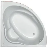 Plieger Kreta hoekbad acryl kwartrond 135x135x43cm met poten wit