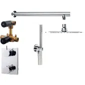 Wiesbaden one-pack inbouwthermostaatset type 123 CHR (30cm ufo)